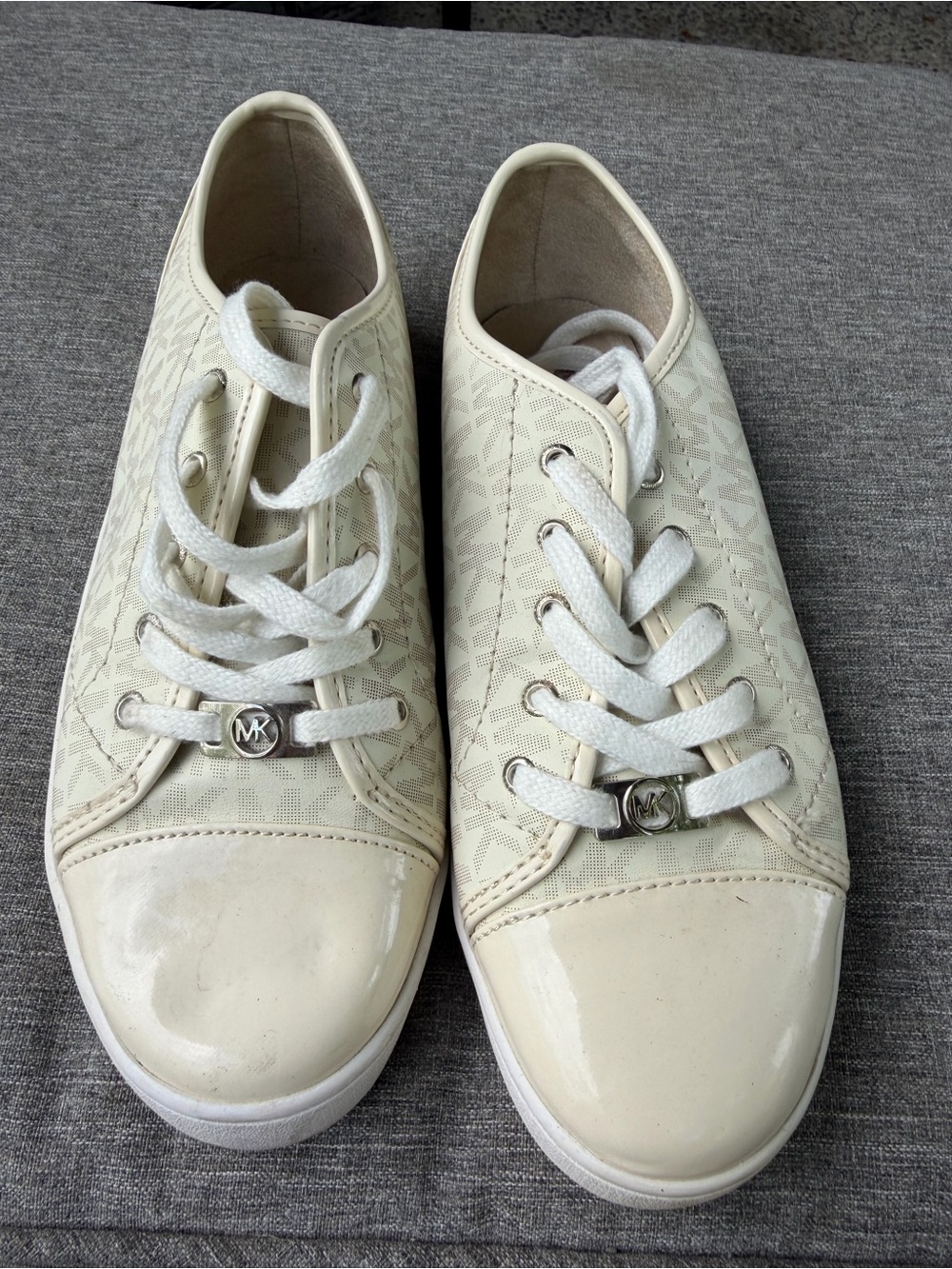 Michael Kors Women's Cream Logo Lace-Up Sneakers 5